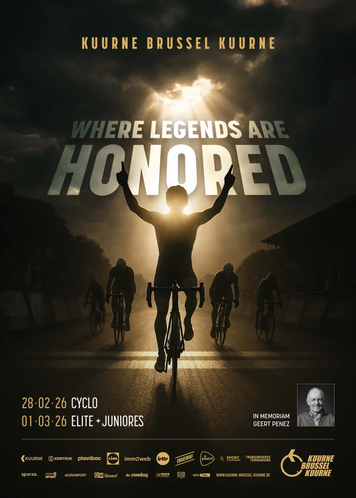 Affiche Kuurne-Brussel-Kuurne 2026 Where Legends Are Honored